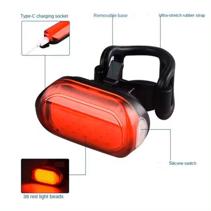 Велосипедний ліхтар задній габаритний MY-2106, 38LED, червоний, Велосипедний ліхтар, що перезаряджається.