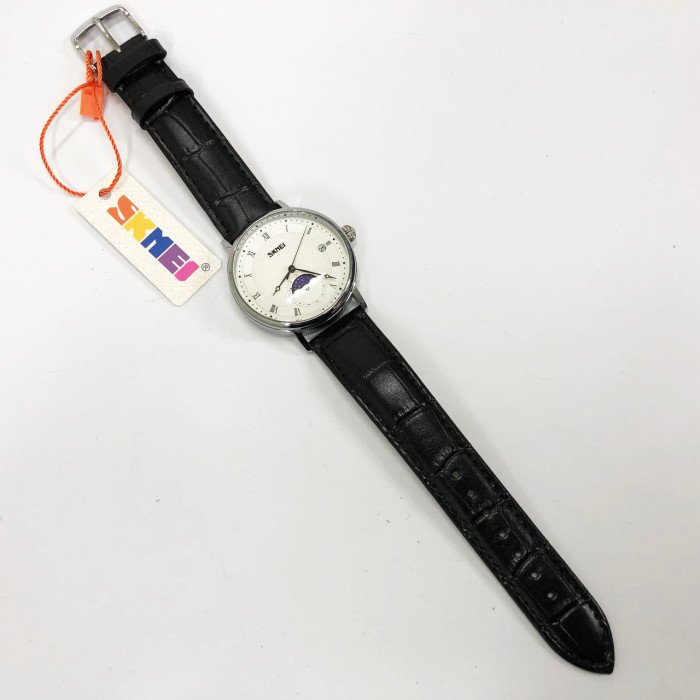 Годинник наручний чоловічий SKMEI 9308SIBK, чоловічий годинник стильний годинник на руку, модний чоловічий годинник круглий