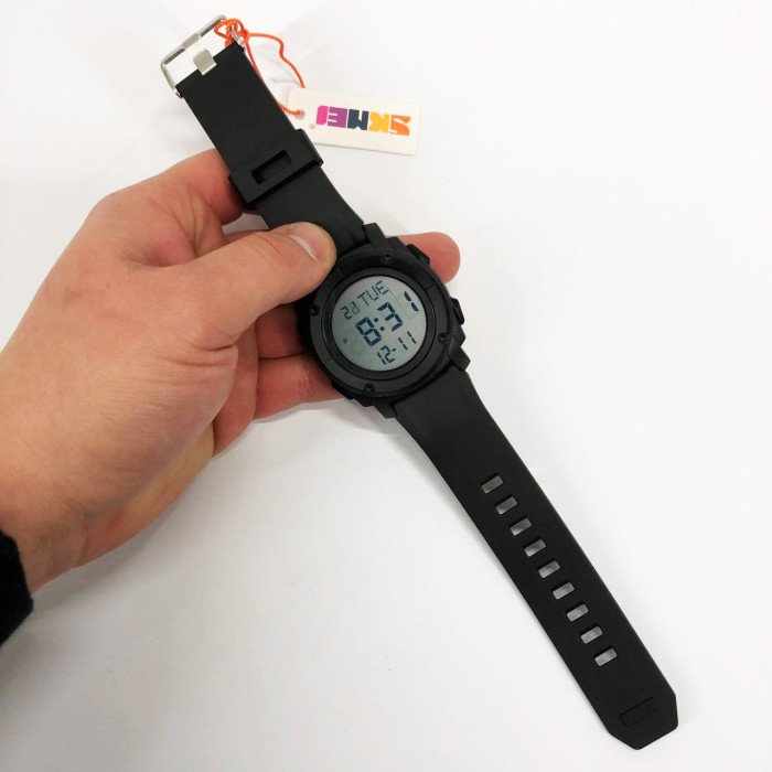 Годинник наручний чоловічий SKMEI 1853BKWT BLACK-WHITE, армійський годинник протиударний. Колір: чорний