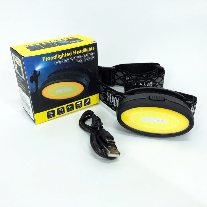 Ліхтар налобний акумуляторний C04-COB, акумуляторний ліхтар для риболовлі, надпотужний налобний ліхтар