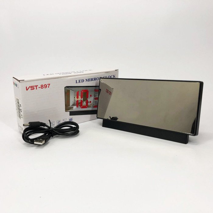 Годинник електронний з дзеркальним дисплеєм VST-888-5, Годинник електронний настільний світ.