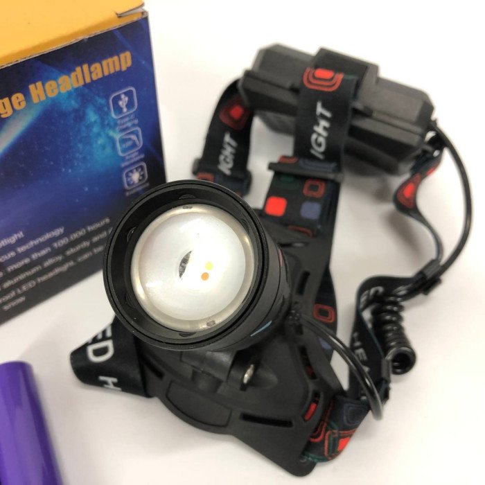 Ліхтар налобний NIGHT VISION FLUORESCENCE CT012-3L-2TG(white+red), Налобний ліхтар з лінзою