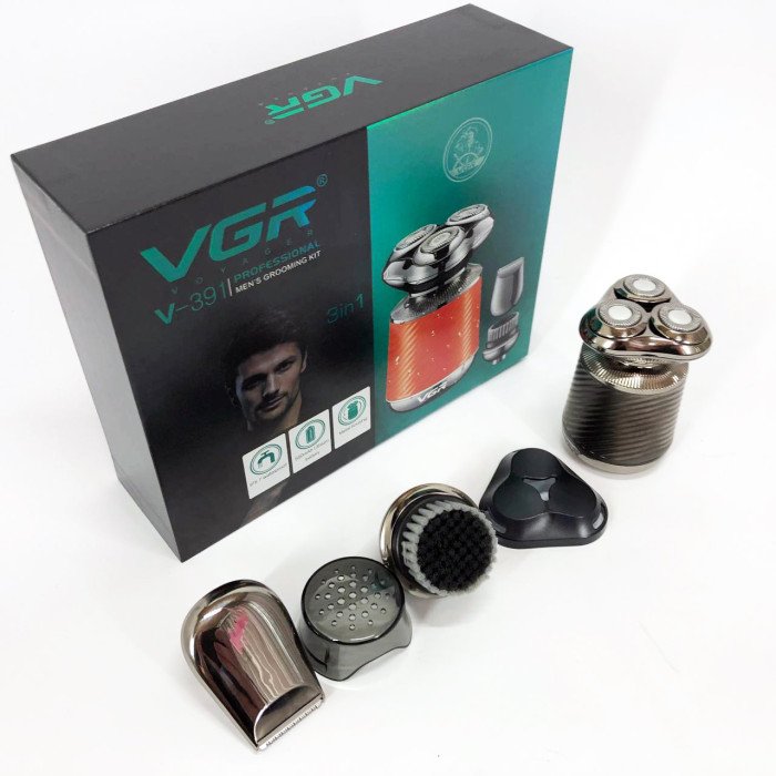 Електробритва VGR V-391, професійна електробритва, електробритва з насадками для бороди