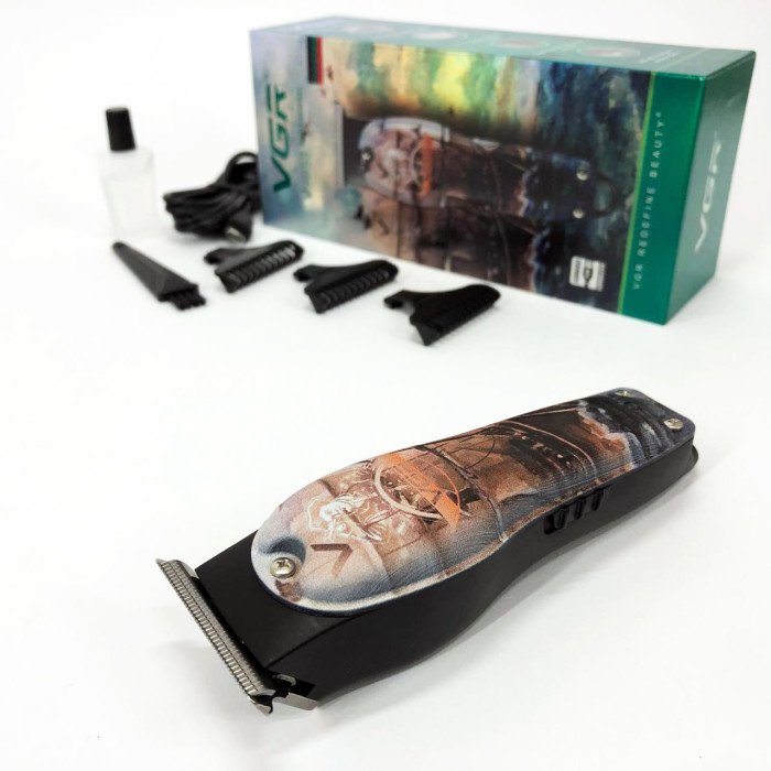 Професійний триммер для стрижки волосся та бороди VGR V-953 з насадками, окантувальна машинка