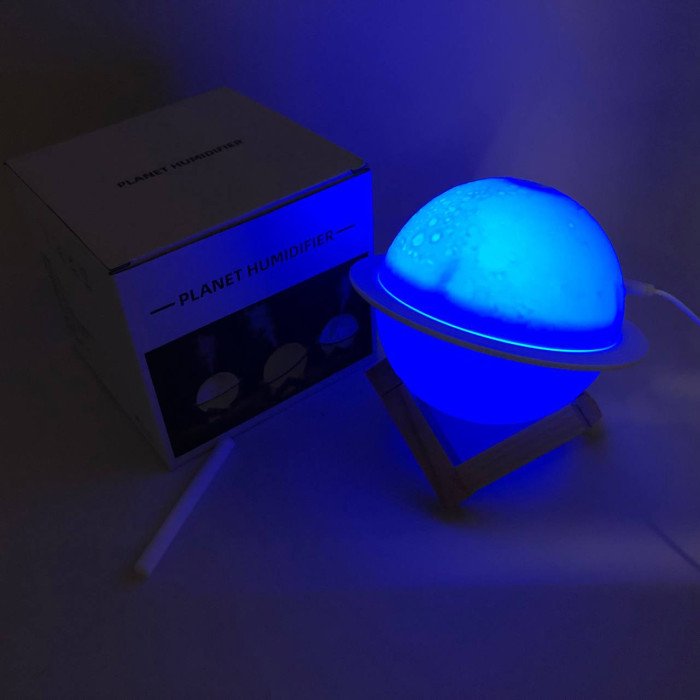 Зволожувач очисник повітря нічник 3 в 1 Сатурн компактний з LED підсвічуванням 3 режими міні арома лампа