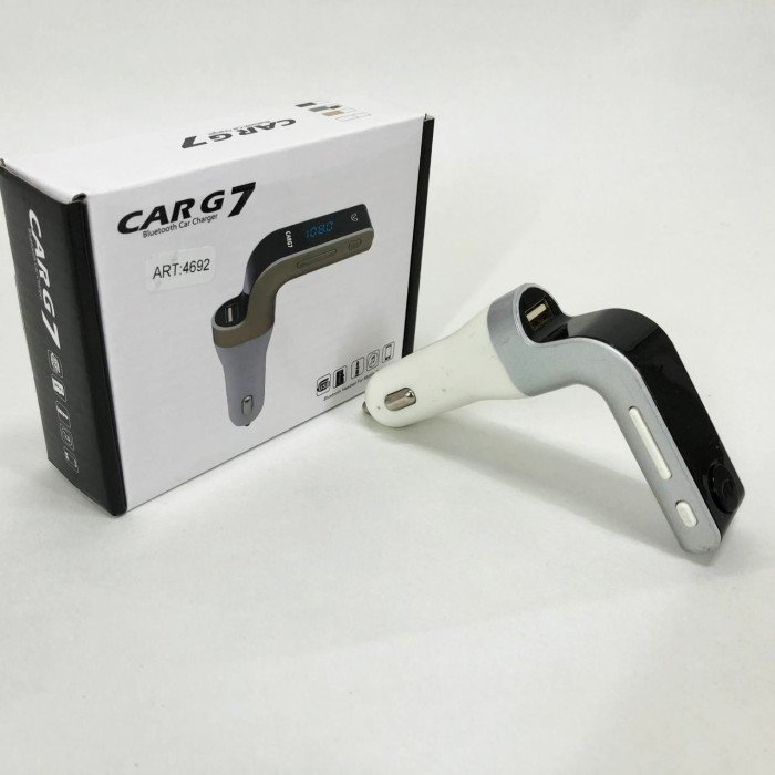 Модулятор FM MOD G7 Bluetooth, Bluetooth модулятор в машину, Фм модулятор блютуз в машину. Колір: сірий