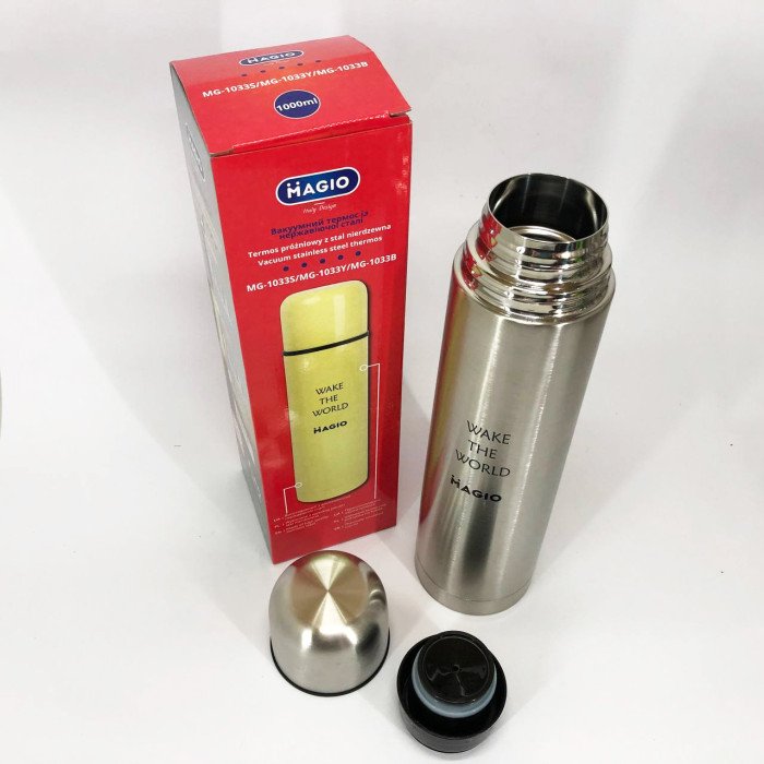 Термос з нержавіючої сталі 1 л MAGIO MG-1033S, Термокухоль для дітей, Термос для питної вод
