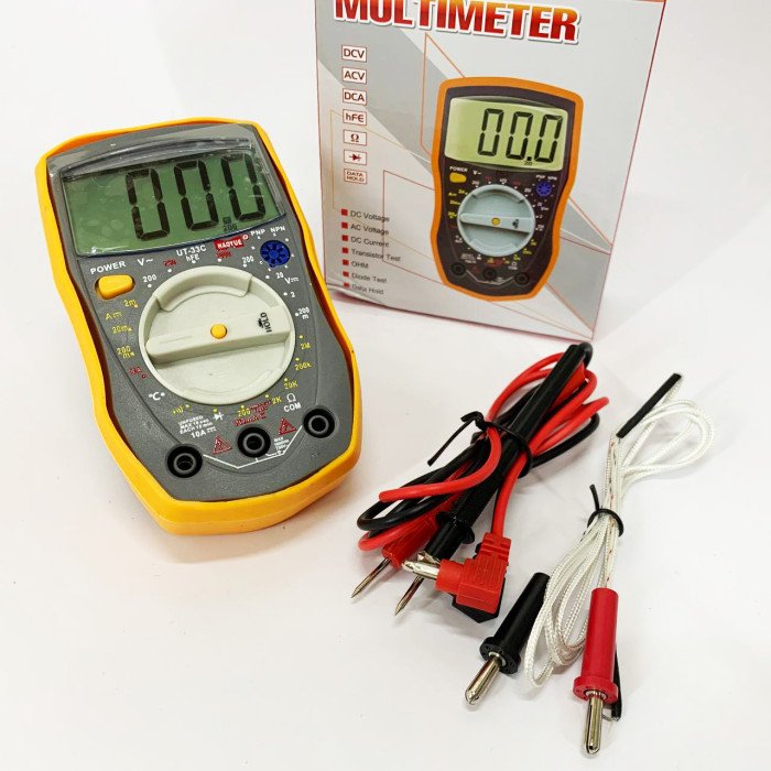 Мультиметр HAOYUE DT-33C Вимірювання: V (AC/DC), A (AC/DC), Ω, hFE, дзвінки. Функції: Data Hold, тест діодів
