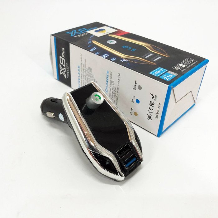 Автомобільний FM модулятор Bluetooth FM X8 plus, FM модулятор з флешкою ​​від прикурювача