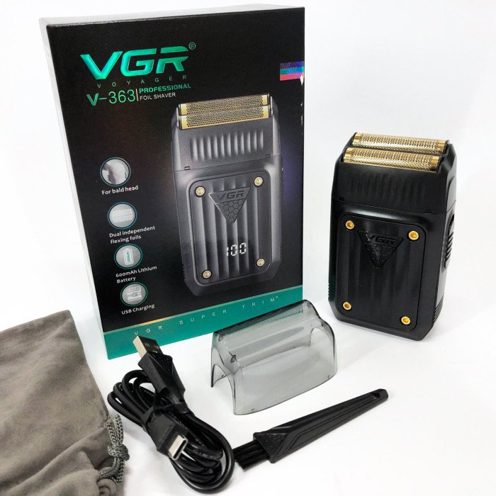 Електробритва VGR V-363, Тример для вусів, Електробритва з насадками для бороди, Тример бездротової