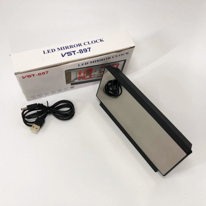 Годинник електронний з дзеркальним дисплеєм VST-888-5, Годинник електронний настільний світ.