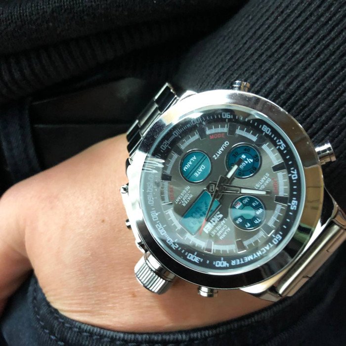 Годинник наручний чоловічий SKMEI 1515SI SILVER, водонепроникний чоловічий годинник. Колір: срібний