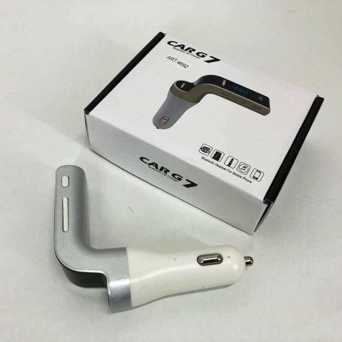 Модулятор FM MOD G7 Bluetooth, Bluetooth модулятор в машину, Фм модулятор блютуз в машину. Колір: сірий