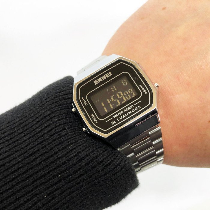 Годинник наручний чоловічий SKMEI 1647SI, армійський годинник протиударний, модний чоловічий годинник