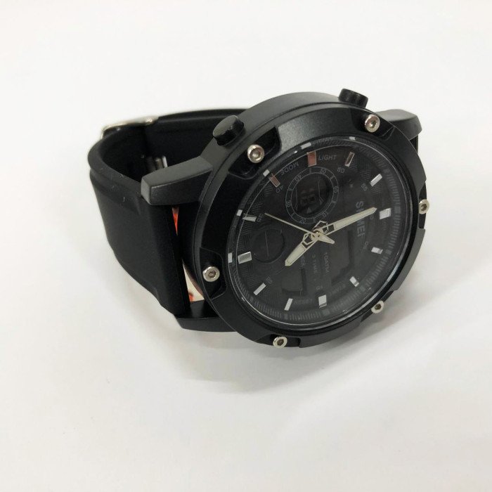 Годинник наручний чоловічий SKMEI 1757BKBK BLACK-BLACK, годинник наручний електронний тактичний. Колір: чорний