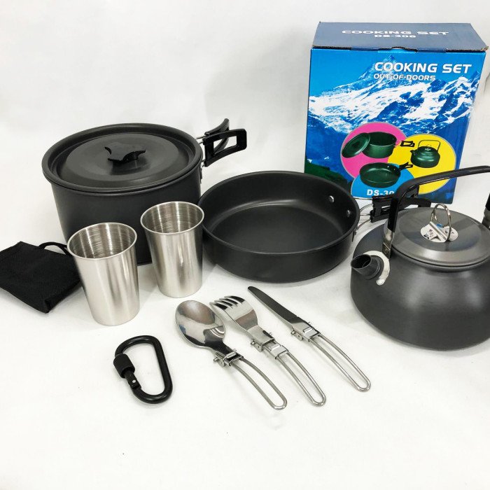Якісний туристичний посуд, Набір для пікніка подарунок, Набір посуду для багаття
