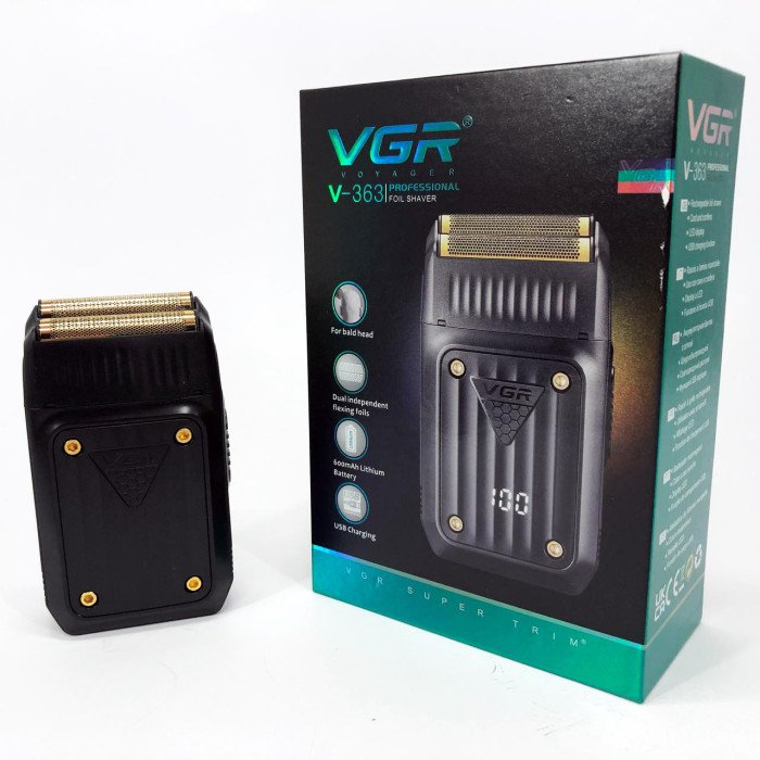 Електробритва VGR V-363, Тример для вусів, Електробритва з насадками для бороди, Тример бездротової
