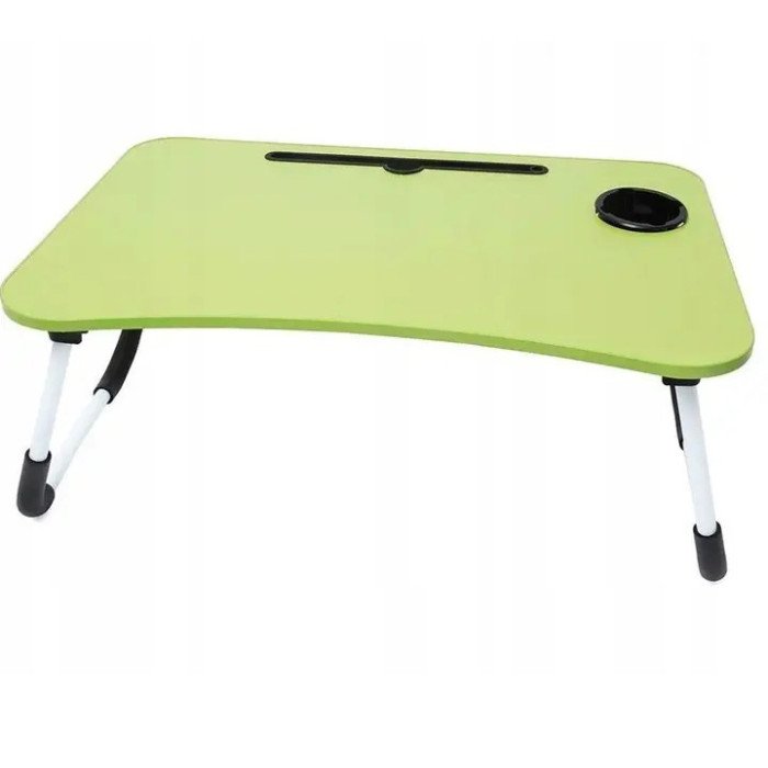 Складаний дерев'яний столик для ноутбука та планшета 60х40х30 см, для роботи лежачи. Колір: зелений