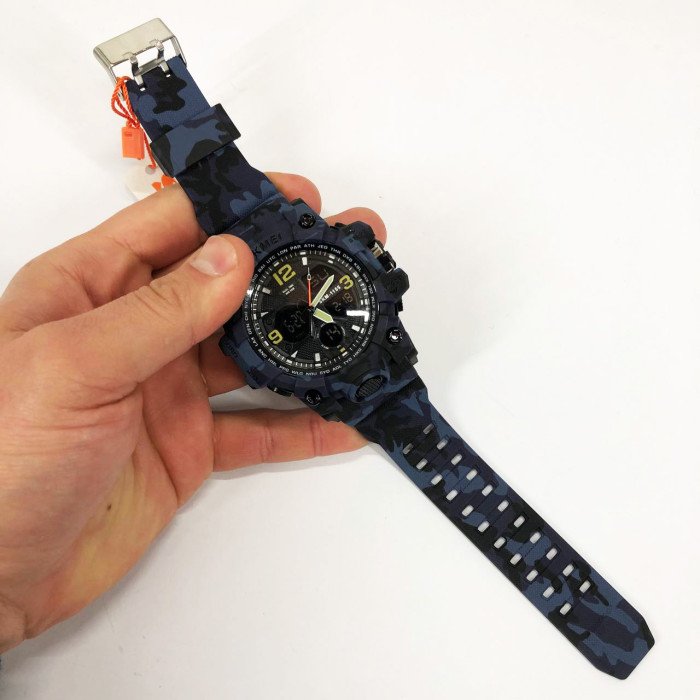 Годинник наручний чоловічий SKMEI 1155BCMBU, армійський годинник протиударний, чоловічий тактичний годинник