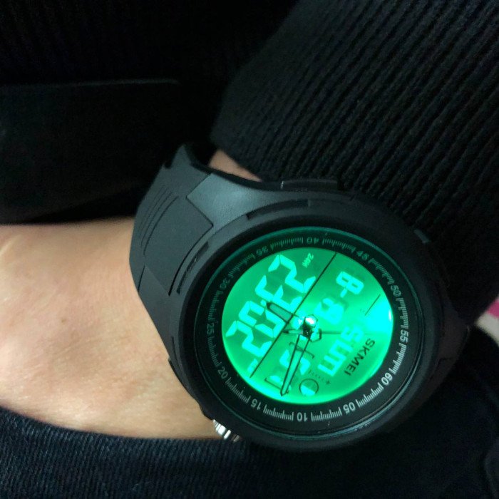 Годинник наручний чоловічий SKMEI 1844BK BLACK, годинник наручний електронний тактичний. Колір: чорний