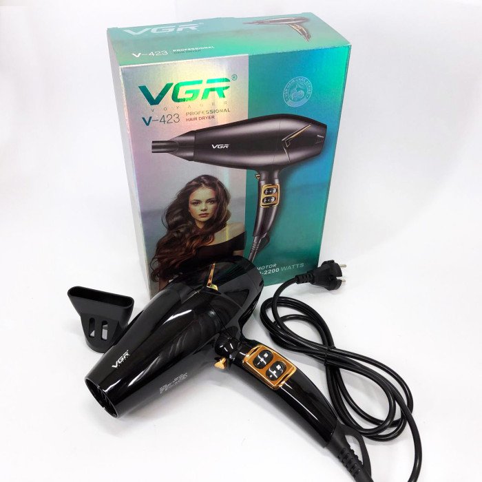 Потужний електричний професійний фен для волосся VGR V-423 1800-2200W, Жіночий фен для волосся