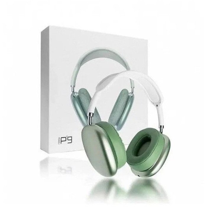 Бездротові навушники Bluetooth P9 STEREO навушники для музики для спорту з шумозаглушенням. Колір: зелений