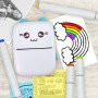 Портативний мініпринтер Mini printer з Bluetooth для термодруку без чорнила зі смартфона. Колір: блакитний