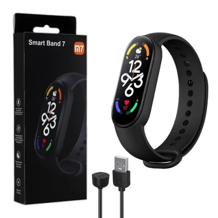 Фітнес браслет FitPro Smart Band M7 (смарт часи, пульсоксиметр, пульс). Колір: чорний