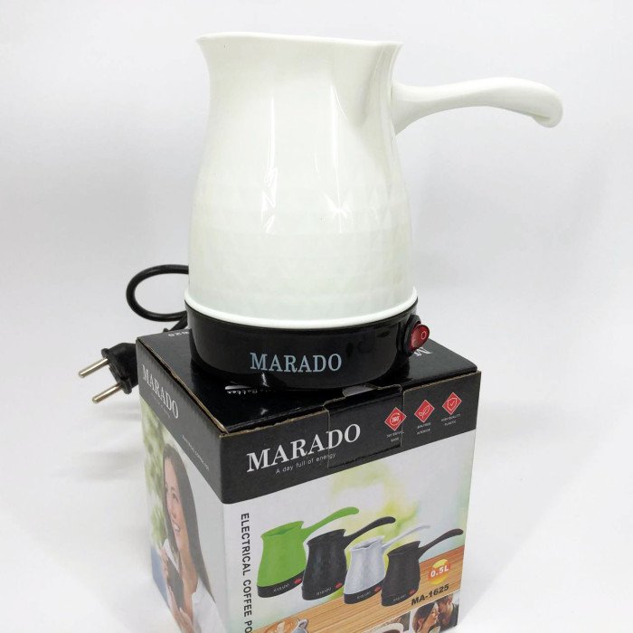 Електрична турка для кави Marado MA-1625, Турка для приготування кави, Турка для заварювання. Колір: білий