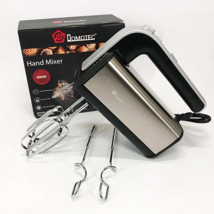 Міксер Domotec R.6664 5 швидкостей, режим Турбо, Міксер електричний 800 Вт