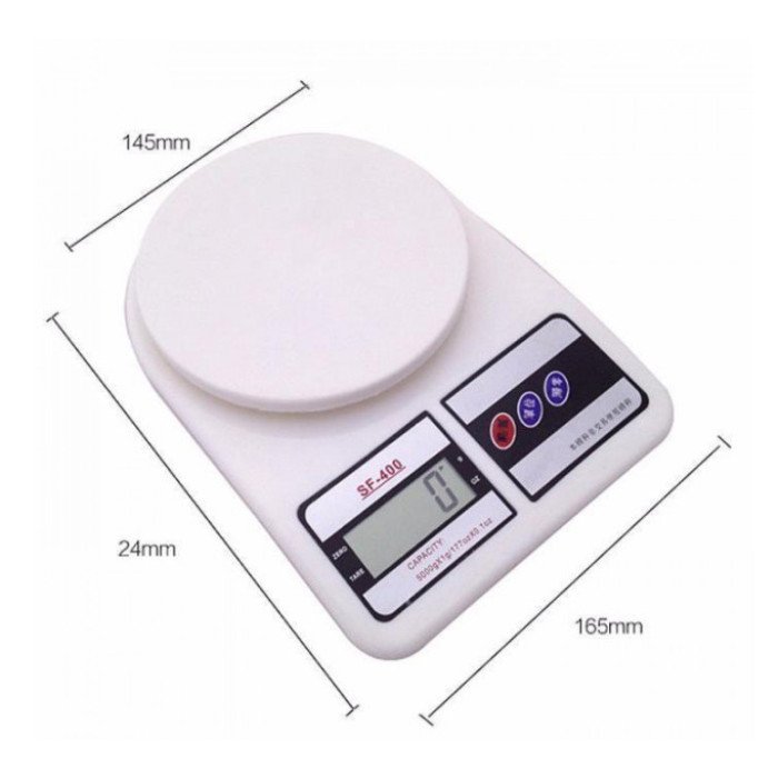 Ваги кухонні електронні Domotec SF-400 з LCD дисплеєм Білі до 10 кг