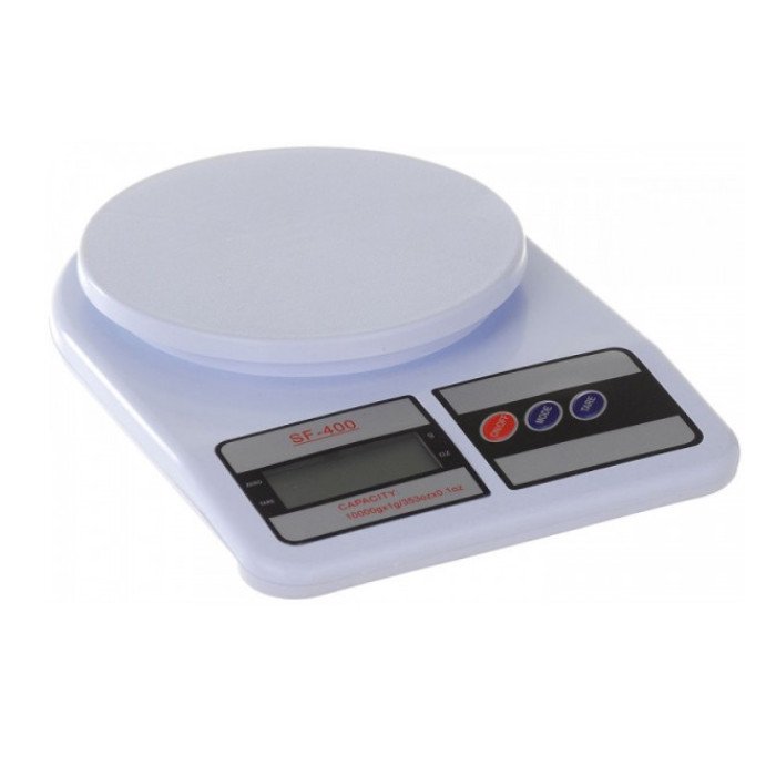 Ваги кухонні електронні Domotec SF-400 з LCD дисплеєм Білі до 10 кг