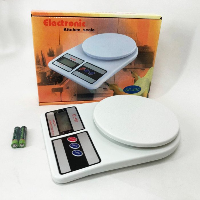 Ваги кухонні електронні Domotec SF-400 з LCD дисплеєм Білі до 10 кг