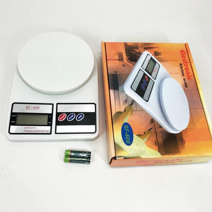 Ваги кухонні електронні Domotec SF-400 з LCD дисплеєм Білі до 10 кг