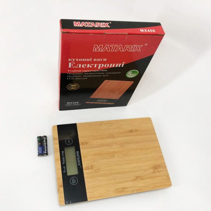 Ваги кухонні MATARIX MX-406 5кг Wood, Кухонні ваги для приготування страв, Ваги для домашньої кухні
