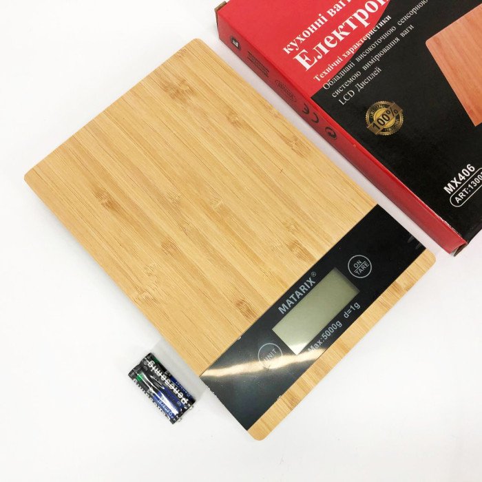 Ваги кухонні MATARIX MX-406 5кг Wood, Кухонні ваги для приготування страв, Ваги для домашньої кухні