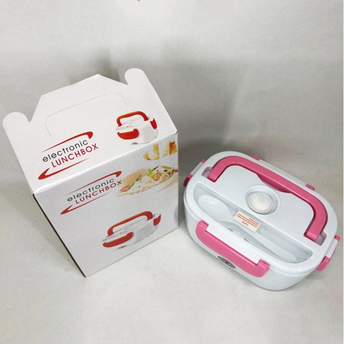 Ланч бокс електричний із підігрівом Lunch Heater 220 V Pro, ланч бокс від мережі. Колір: рожевий