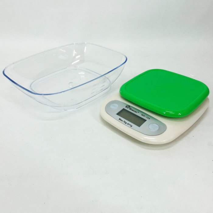 Ваги кухонні DOMOTEC MS-125 Plastic, точні кухонні ваги, ваги для зважування продуктів. Колір: зелений
