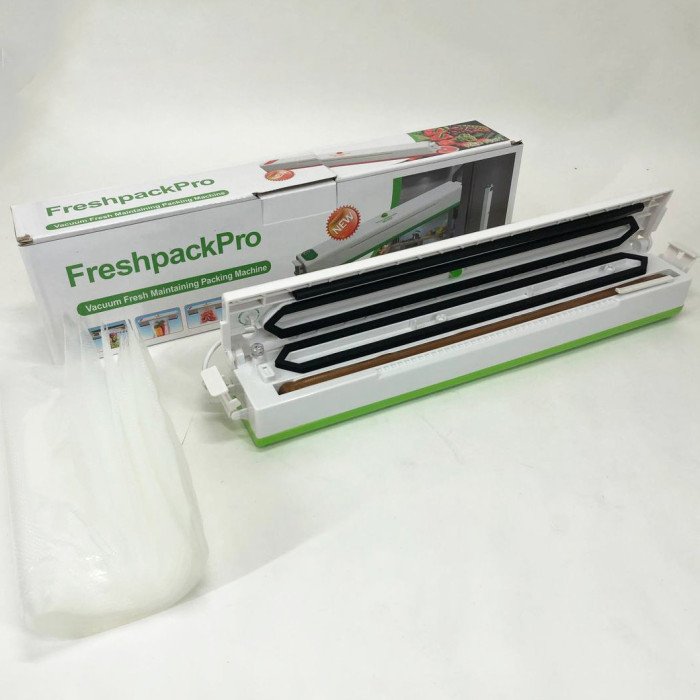Вакууматор Freshpack Pro вакуумний пакувальник їжі, побутової. Колір зелений