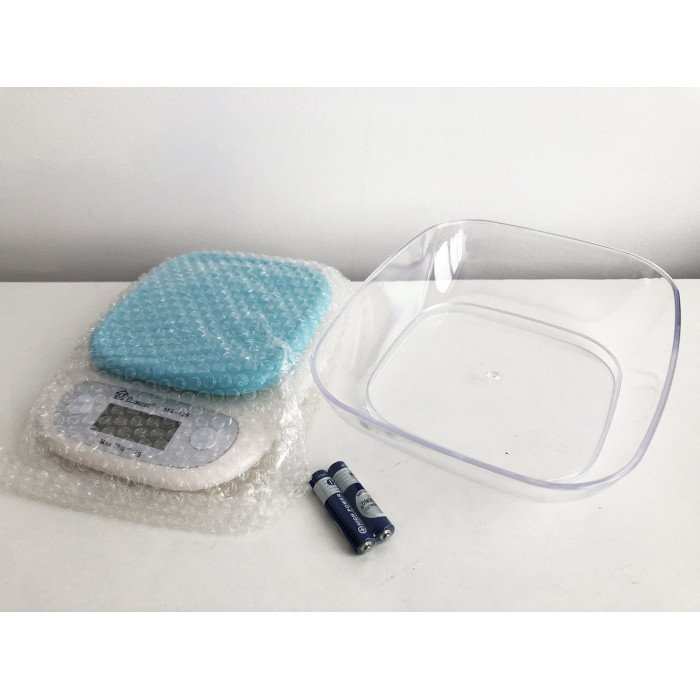 Ваги кухонні DOMOTEC MS-125 Plastic, ваги харчові, кулінарні ваги. Колір: блакитний